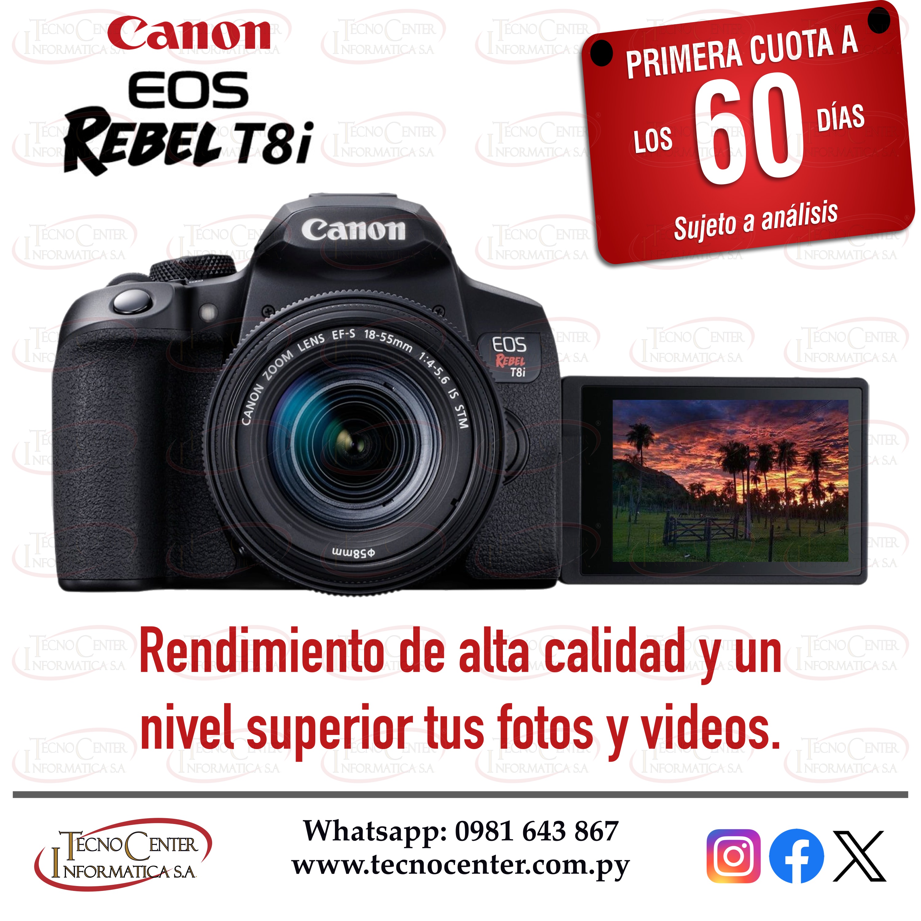 Cámara Canon EOS Rebel T8i Kit 18-55mm